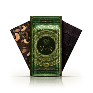 Dark Chocolate Bar With Cashews, Almonds, Raisins & Pumpkin Seeds