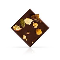 Napolitain chocolat noir aux Noix de Cajou, Amandes, Raisins secs et Graines de Courge